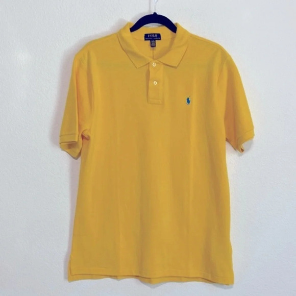 The Iconic Mesh Polo Ralph Lauren NWT Shirt Yellow Size XL 18/20 - Picture 2 of 8